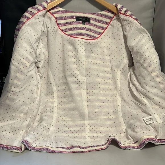 Talbots Tweed Blue/Pink/White Jacket Size Misses 12 - Picture 4 of 5
